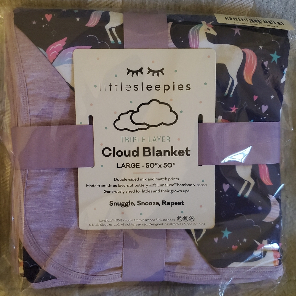 Little Sleepies Unicorns Cloud Blanket